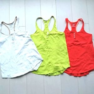 3 cotton Henley racerback tank tops old navy